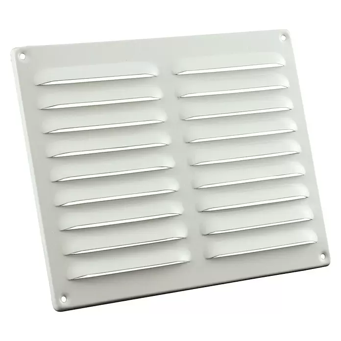 Nedco Schoepenrooster - Aluminium, 250 x 200 mm, Wit - Diagonaal zicht