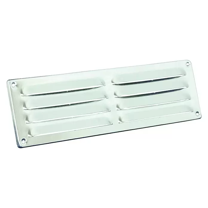 Nedco Schoepenrooster - Aluminium, 300 x 90 mm, Blank aluminium - Diagonaal zicht