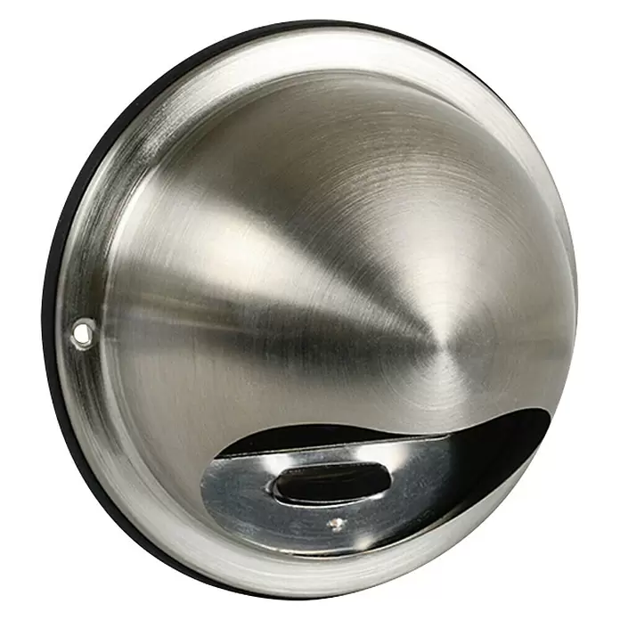 Nedco Gevelrooster - Geborsteld RVS, Diameter: 100 mm, Roestvrij staal - Diagonaal zicht