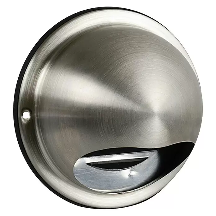 Nedco Gevelrooster - Geborsteld RVS, Diameter: 125 mm, Roestvrij staal - Diagonaal zicht