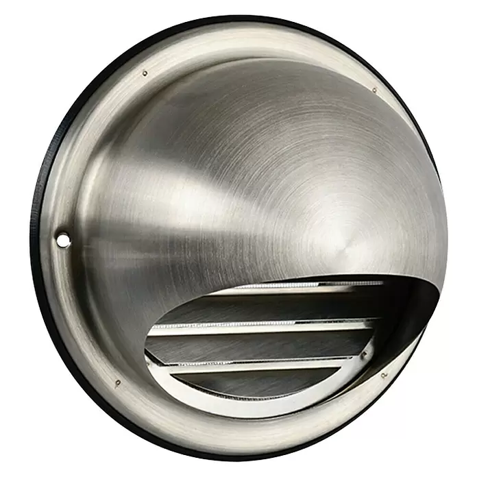 Nedco Gevelrooster - Geborsteld RVS, Diameter: 150 mm, Roestvrij staal - Diagonaal zicht