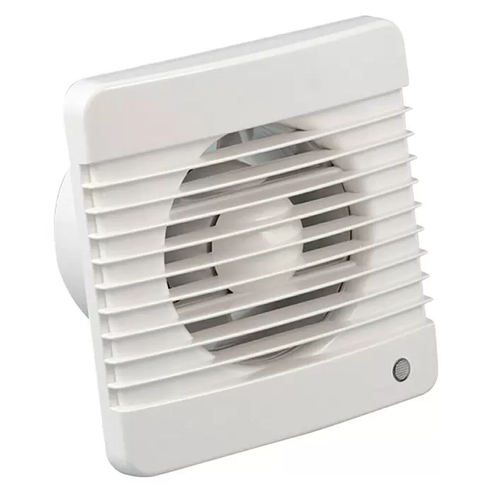 Nedco Ventilator badkamer MTH 125 - Wit, Diameter aansluitstukken: 125 mm, b x h: 180 x 180 mm - Diagonaal zicht
