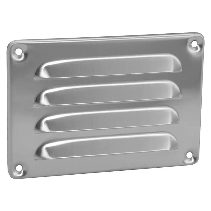 Nedco Schoepenrooster - Aluminium, 130 x 90 mm, Blank aluminium - Diagonaal zicht
