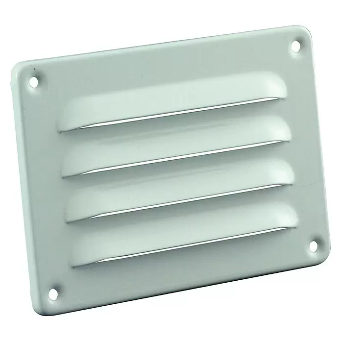 Nedco Schoepenrooster - Aluminium, 130 x 90 mm, Wit - Diagonaal zicht