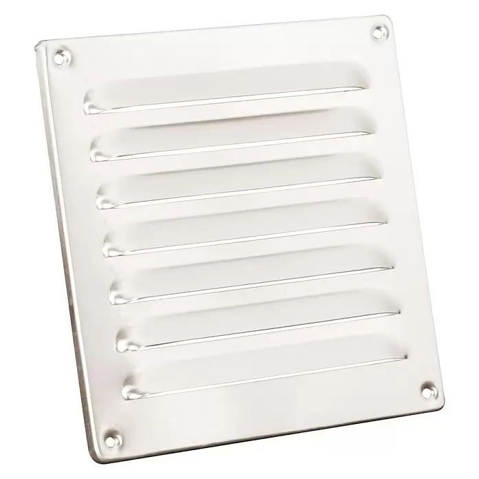 Nedco Schoepenrooster - Aluminium, 160 x 160 mm, Blank aluminium - Diagonaal zicht