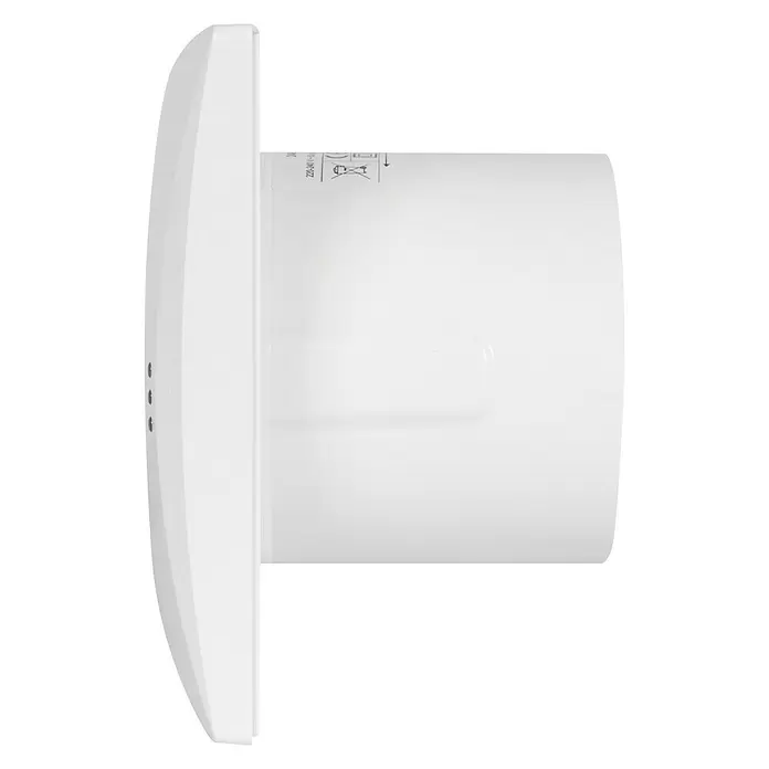 Nedco Ventilator badkamer Silencio 100TH - Wit, Diameter aansluitstukken: 100 mm, b x h: 158 x 158 mm - Zijaanzicht links