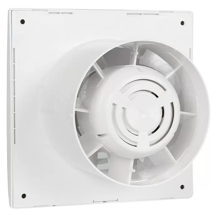 Nedco Ventilator badkamer Silencio 125TH - Wit, Diameter aansluitstukken: 125 mm, b x h: 182 x 182 mm - Diagonaal zicht
