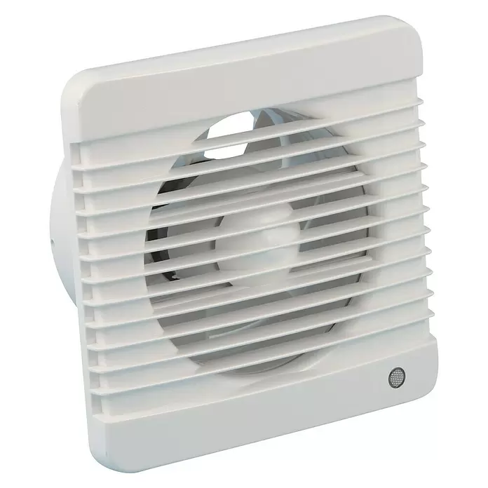 Nedco Ventilator badkamer M 100 - Wit, Diameter aansluitstukken: 100 mm, b x h: 160 x 160 mm - Diagonaal zicht