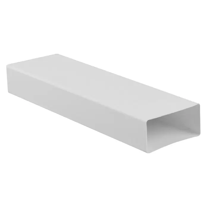 Nedco Vlakkanaal - Afmeting aansluitstukken: 110 x 54 mm, Lengte: 100 cm, Wit, Kunststof - Diagonaal zicht