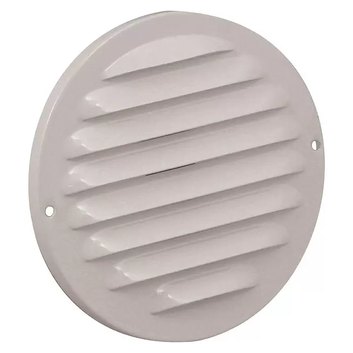 Nedco Rond schoepenrooster - Aluminium, Diameter: 140 mm, Wit - Diagonaal zicht