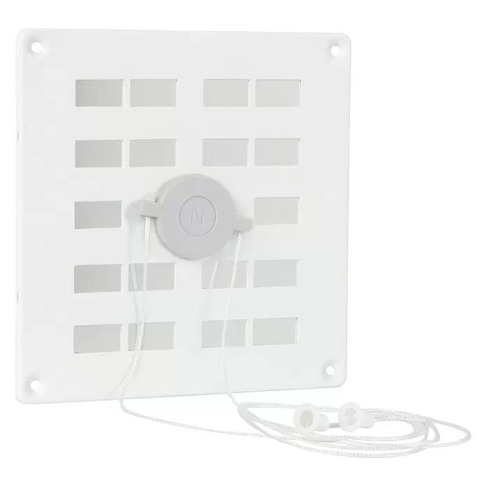 Nedco Ventilatierooster - 160 x 160 mm, Wit - Vooraanzicht