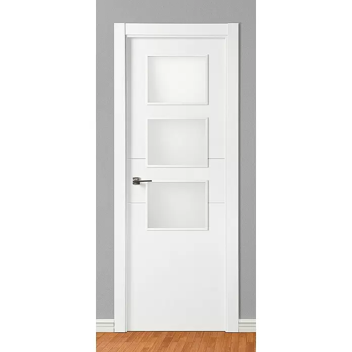 Solid Elements Puerta acristalada Munich - 82,5 x 203 cm, Apertura según normativa: Derecha, Blanco lacado, Macizo, Vidriera - Foto ambiente
