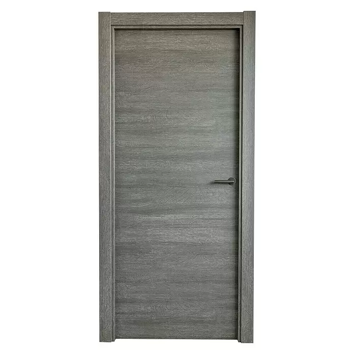 Puerta interior Módena 90 - 82,5 x 203 cm, Izquierda, Antracita, Roble, Macizo - Vista frontal