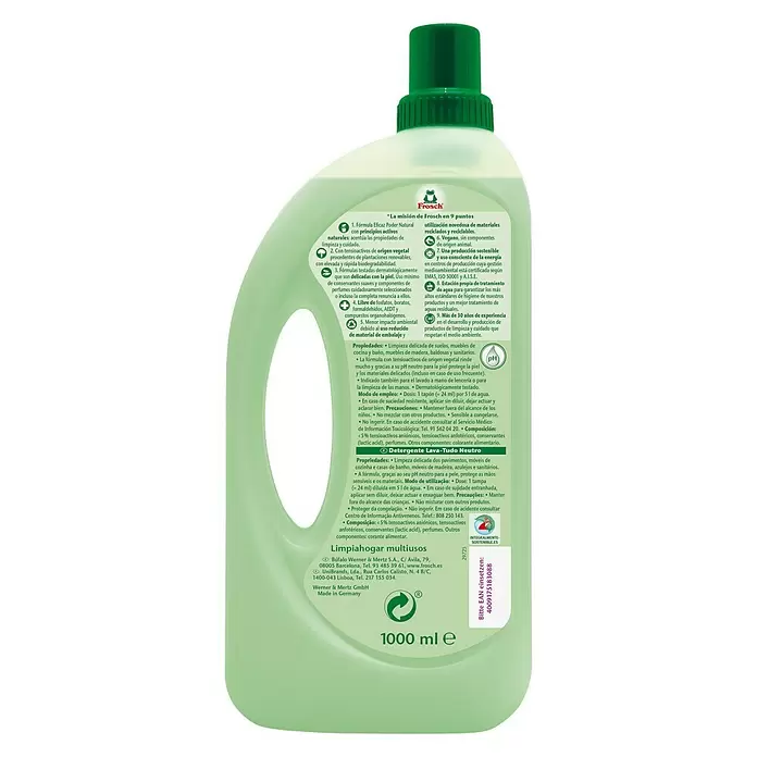 Frosch Limpiador multiusos Hogar concentrado - 1 l, Botella - Vista trasera