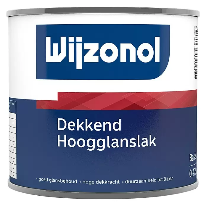 Wijzonol Lakverf Dekkend Hoogglanslak - 500 ml, Wit - Vooraanzicht