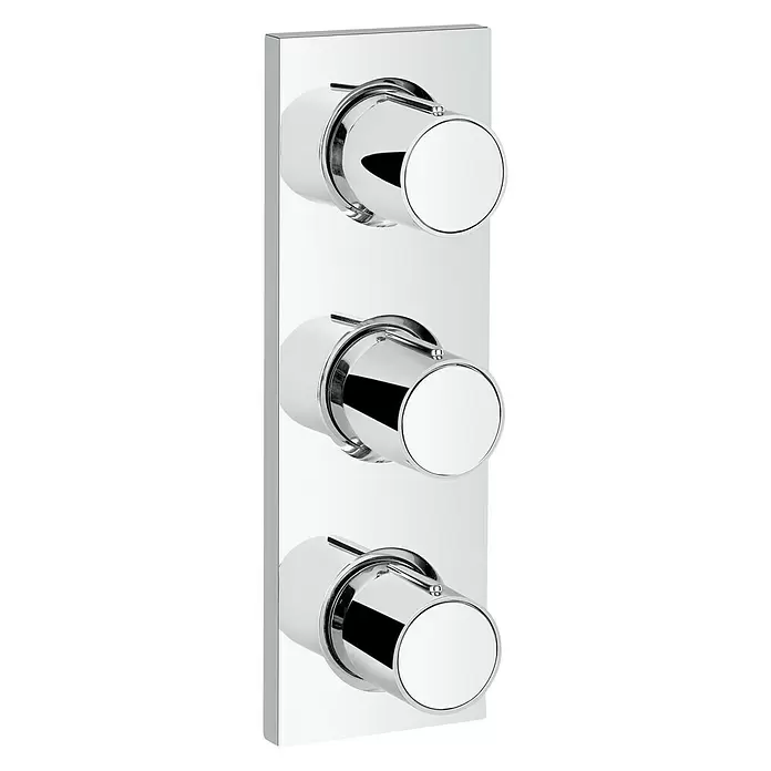 Grohe Unterputzventil Grohtherm F - Mit 3 Absperrventilen, Messing, Glänzend - Vorderansicht