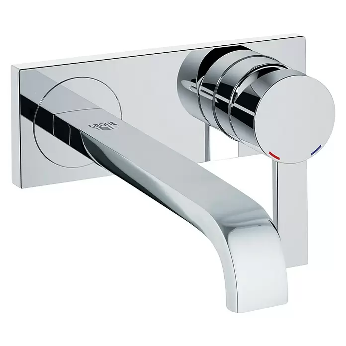 Grohe Allure Wand-Waschtischarmatur - 2-Loch, Chrom, Glänzend, Ausladung: 220 mm - Diagonale Ansicht