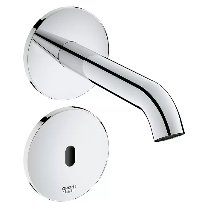 Grohe Essence Wand-Waschtischarmatur E - Chrom, Glänzend, Ausladung: 182 mm - Diagonale Ansicht
