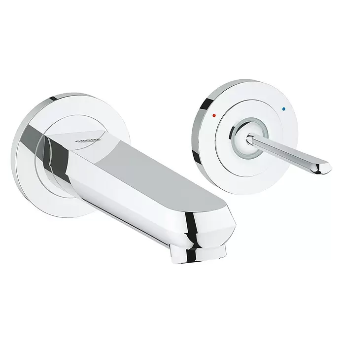 Grohe Eurodisc Joy Wand-Waschtischarmatur - 2-Loch, Chrom, Glänzend, Ausladung: 170 mm - Diagonale Ansicht