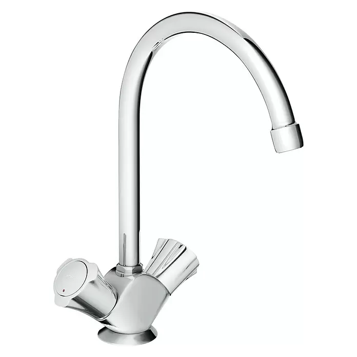 Grohe Costa Spültischarmatur - Chrom, Glänzend, Auslauf schwenkbar - Diagonale Ansicht