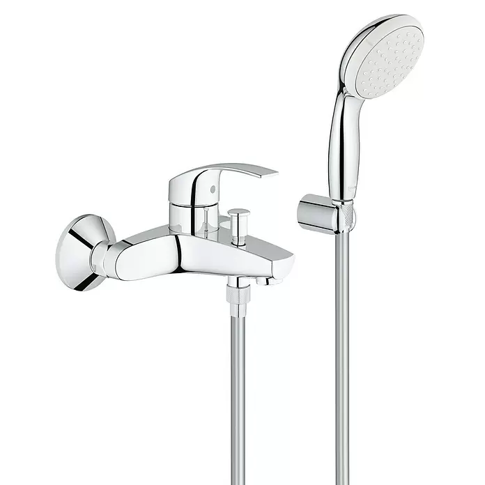Grohe Eurosmart Badewannenarmatur - Mit Handbrause, Chrom, Glänzend - Detailaufnahme