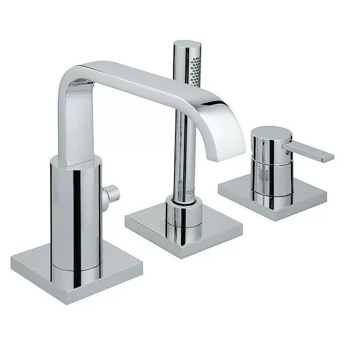 Grohe Allure Wannenrandarmatur - 3-Loch, Chrom, Glänzend - Diagonale Ansicht