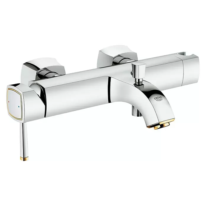 Grohe Grandera Badewannenarmatur - Gold/Chrom, Glänzend - Diagonale Ansicht
