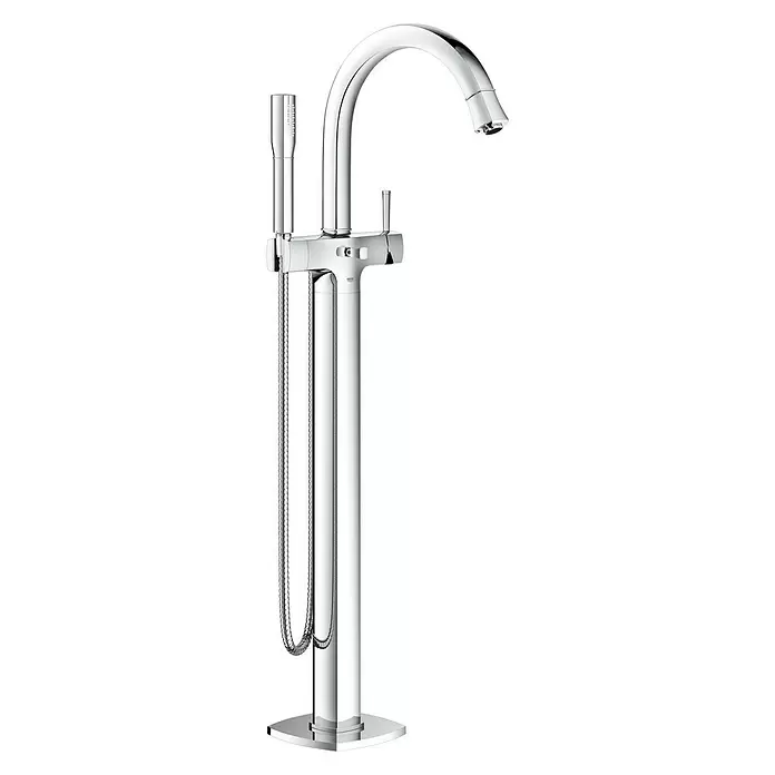 Grohe Grandera Wannenstandarmatur - Höhe: 110,3 cm, Chrom - Diagonale Ansicht