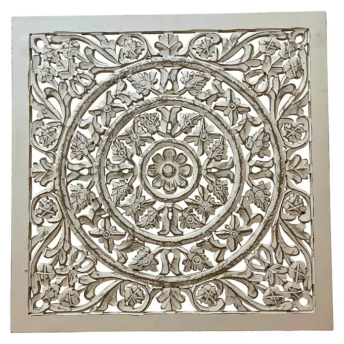 Cuadro de madera Cannes - Ornamentación floral, An x Al: 60 x 60 cm, 1 pzs. - Vista descendente