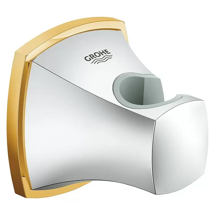 Grohe Grandera Brausehalter - Metall, Chrom/Gold - Diagonale Ansicht