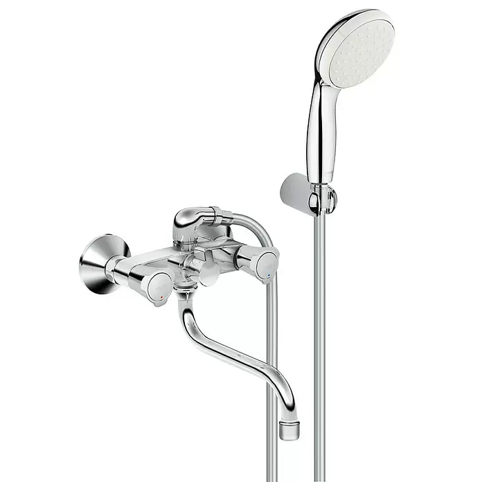 Grohe Costa Badewannenarmatur mit Tempesta Handbrause - Chrom, Glänzend - Detailaufnahme