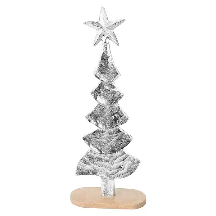Decoratief artikel - 35 cm, Hout, Zilver, 1 stk. - Vooraanzicht