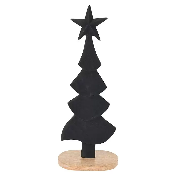 Decoratief artikel - 29 cm, Hout, Zwart, 1 stk. - Vooraanzicht