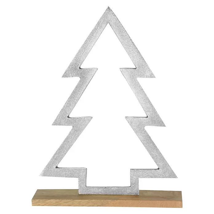 Decoratief artikel - 27 cm, Zilver, Hout, 1 stk. - Vooraanzicht