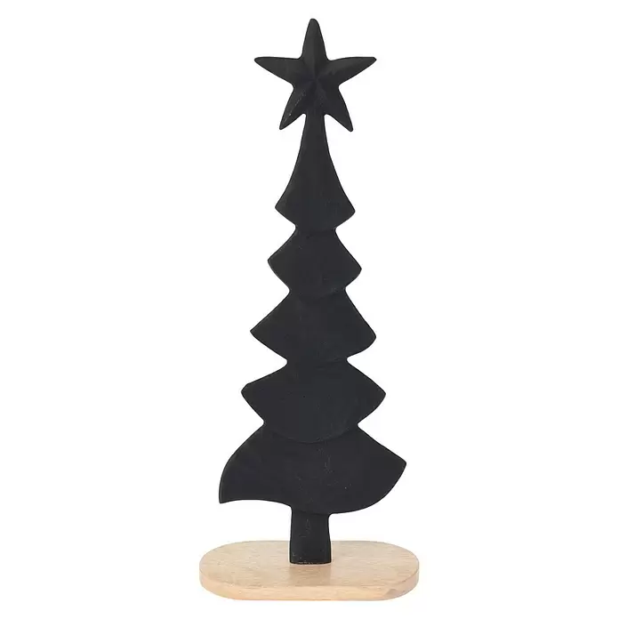 Decoratief artikel - 35 cm, Hout, Zwart, 1 stk. - Vooraanzicht