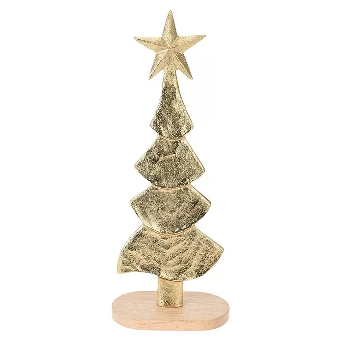 Decoratief artikel - 29 cm, Hout, Goud, 1 stk. - Vooraanzicht