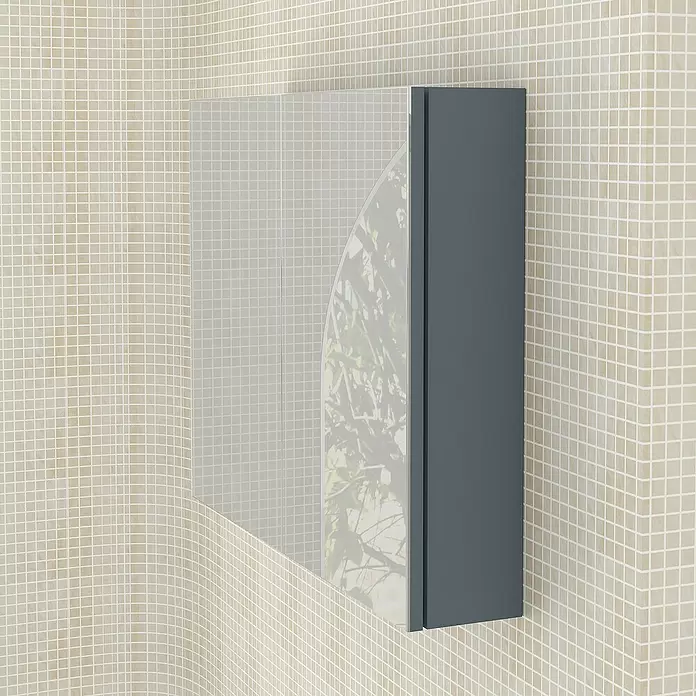 Armario con espejo Ons - An x Al: 80 x 65 cm, Melamina, Azul - Foto ambiente