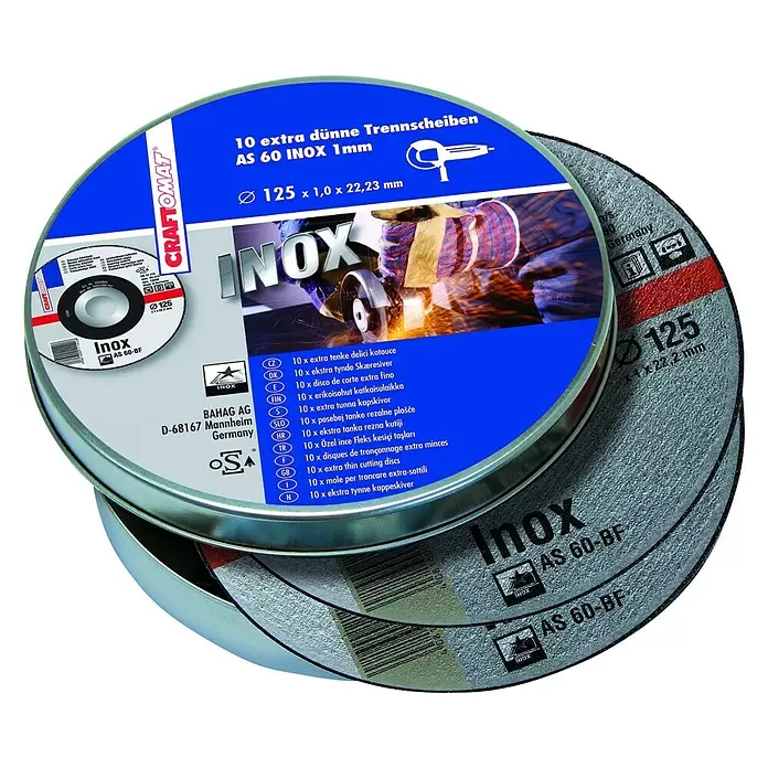 Craftomat Trennscheibe AS 60T-BF - Edelstahl, Durchmesser Scheibe: 125 mm, Stärke Scheibe: 1 mm, 10 Stk. - Ansicht von oben