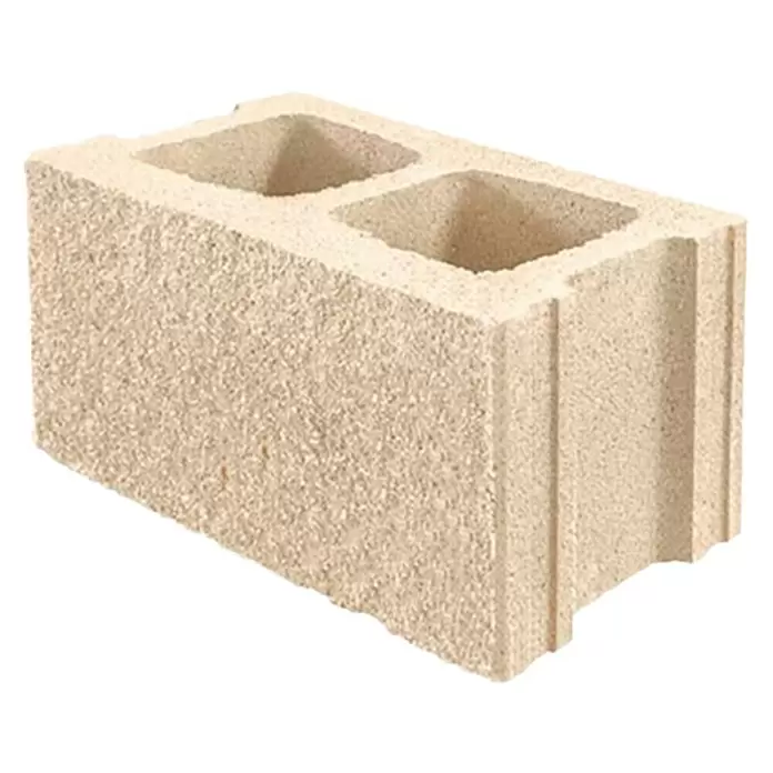 BHS Madrid Bloque de hormigón poroso split - 40 x 20 x 20 cm, Crema, Hormigón - Vista angular
