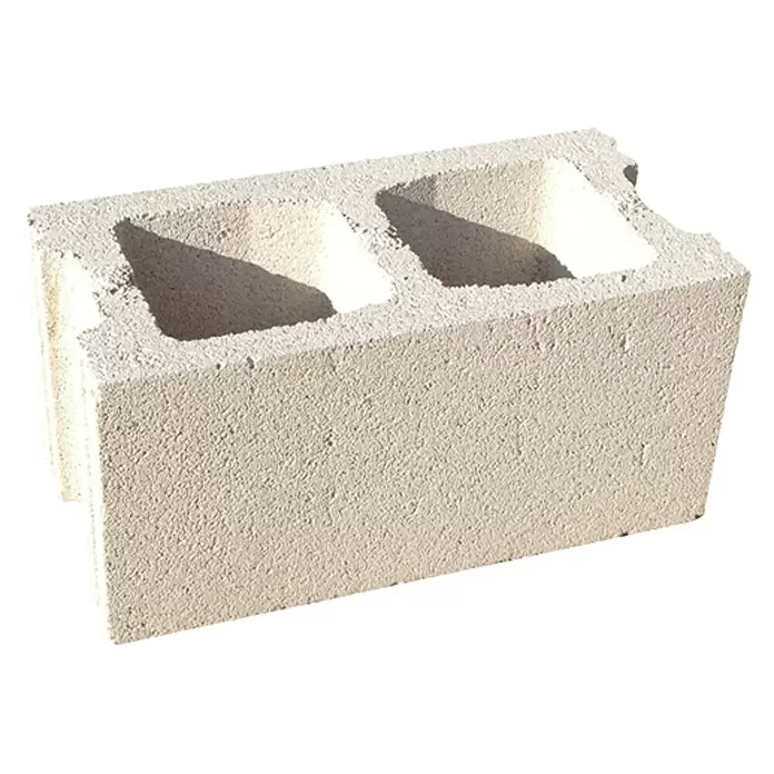 BHS Madrid Bloque de hormigón poroso liso - 40 x 20 x 20 cm, Blanco, Hormigón - Vista angular