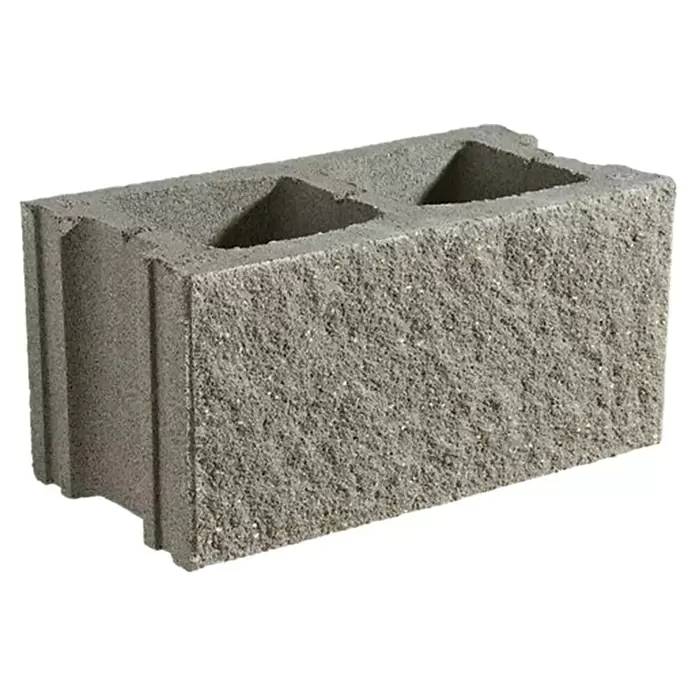 BHS Madrid Bloque de hormigón poroso split - 40 x 20 x 20 cm, Gris, Hormigón - Vista angular