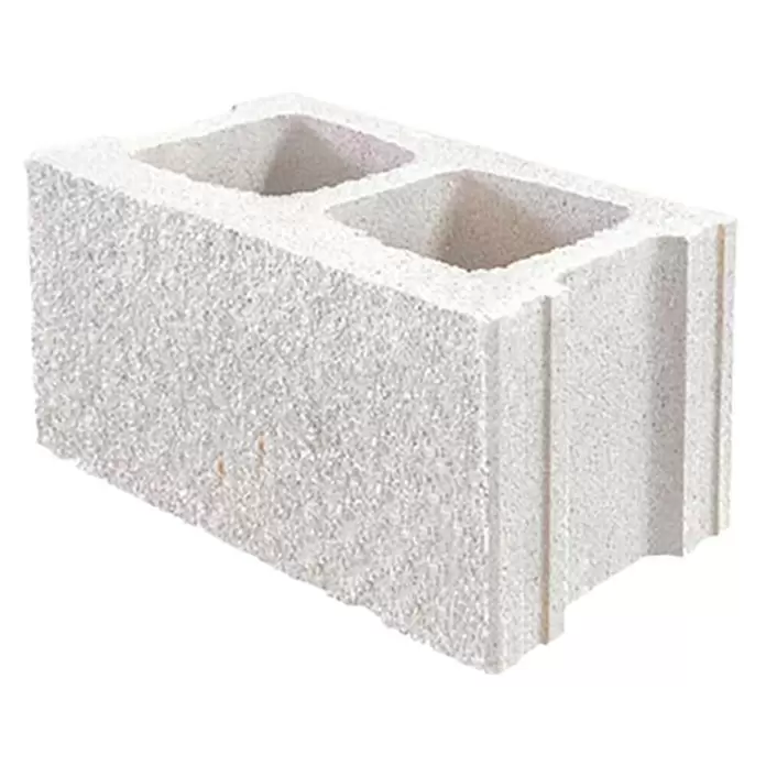 BHS Madrid Bloque de hormigón poroso split - 40 x 20 x 20 cm, Blanco, Hormigón - Vista angular