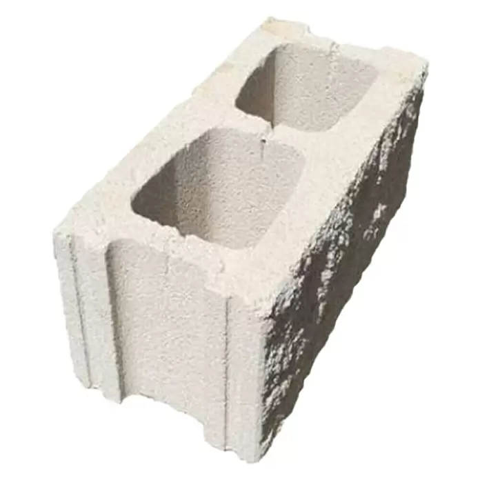 BHS Madrid Bloque de hormigón poroso split - 40 x 20 x 20 cm, Blanco, Hormigón - Vista angular