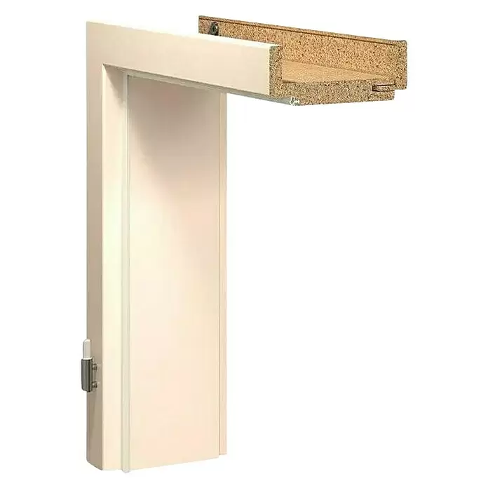 Dovratnik Laminit GL223 - 950 x 2.000 mm, DIN graničnik: Lijevo, Širina zida: 10 cm, Bijele boje - Dijagonalni pogled