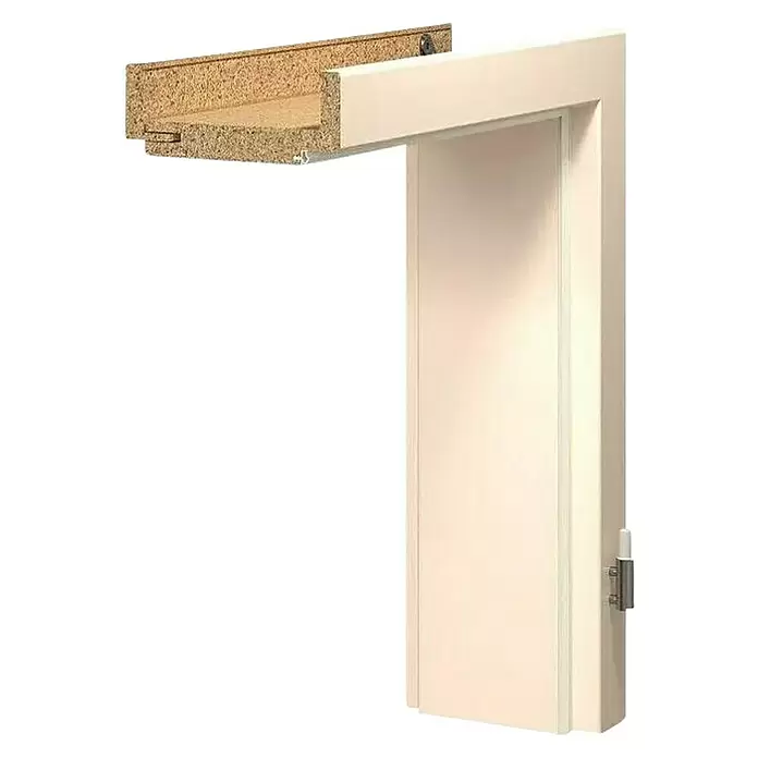 Dovratnik Laminit GL223 - 950 x 2.000 mm, DIN graničnik: Desno, Širina zida: 10 cm, Bijele boje - Dijagonalni pogled