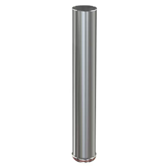 Practic Tubo para estufa pared simple - Ø x L: 100 mm x 50 cm, Inox - Vista frontal