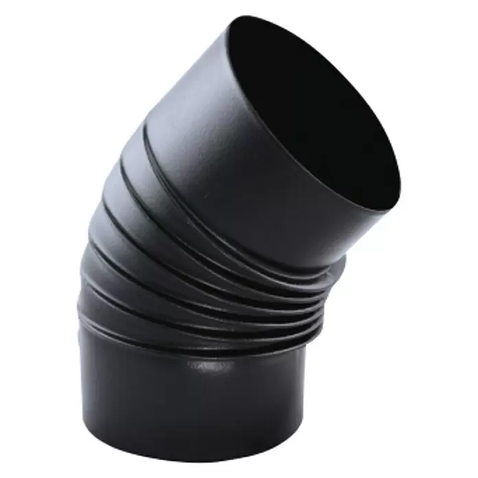 Practic Codo para tubos - Diámetro: 200 mm, 45 °, Negro, Mate - Vista frontal