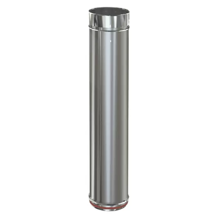 Practic Tubo para estufa pared simple extensible - Ø x L: 100 mm x 118 cm, Inox - Vista frontal