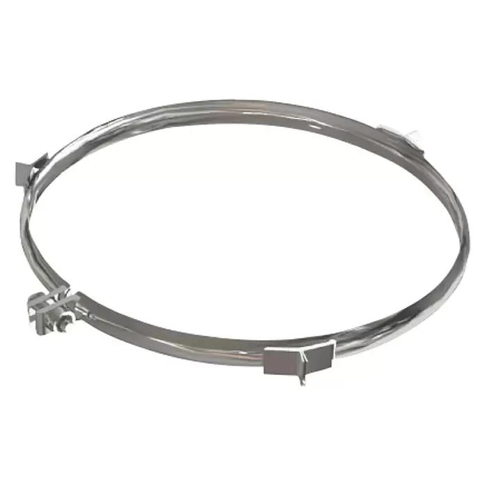 Practic Abrazadera para tubo pared simple vientos - Diámetro: 250 mm, Inox - Vista descendente