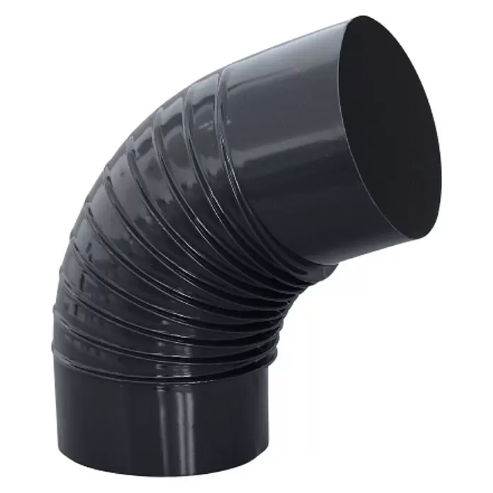 Practic Codo para tubos - Diámetro: 120 mm, 88 °, Negro - Vista de perfil derecho